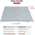 azuza Pet Heating Pad for Dogs and Cats, 6 Adjustable Temperature with Timer, Waterproof and Chew-Resistant Cord, Comfortable Fabric Dog Heating Mat, Auto Power-Off(24"x35")