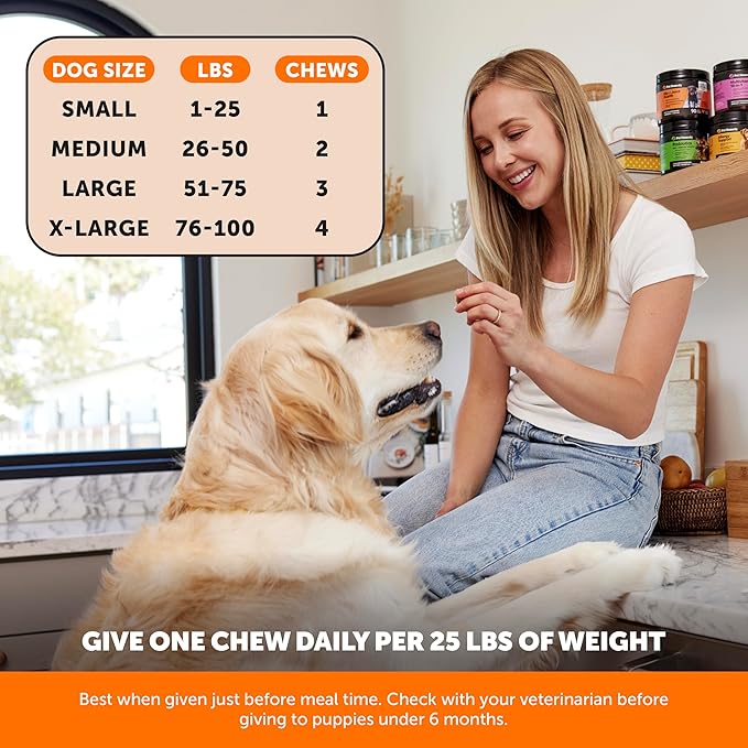 Hip & Joint Health - Glucosamine for Dogs Soft Chews, Joint Supplement for Dogs with Glucosamine Chondroitin, MSM, Turmeric, Joint Support + Mobility, May Reduce Occasional Discomfort (Chicken 90ct)