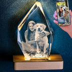 Personalized Dog Memorial Gifts, 3D Crystal Photo,Pet Memorial Gift,3D Engraved Crystal Keepsake Gift, Dog Photo Frame,Christmas Personalized Gift,Dog Pictures