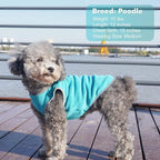 cyeollo 2 Pack Dog Fleece Sweater, Pullover Warm Dog Vest Reflective Doggie Stretchy Coat, Winter Puppy Jacket Pet Sweatshirt Clothes for Small Dogs Size S Turquoise & Grey