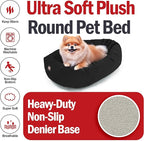 Majestic Pet 24 Inch Suede Shredded Memory Foam Mix Calming Small Dog Bed Washable 24 x 19 x 7 (Inch) - Cozy Soft Round Donut Dog Bed with Spine for Head Support - Pet Bed Black
