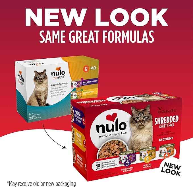 Nulo Variety Flavors Grain-Free Shredded Wet Canned Cat Food, 3 Ounce (Pack of 12)