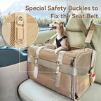Petsfit 19x12x12 Pet Carrier for Large Cats (up to 20 lbs), Soft-Sided Small Dog Travel Carrier, Upgraded with Patented Buckle and Soft Padding, Ideal for Car Road Trips,Khaki