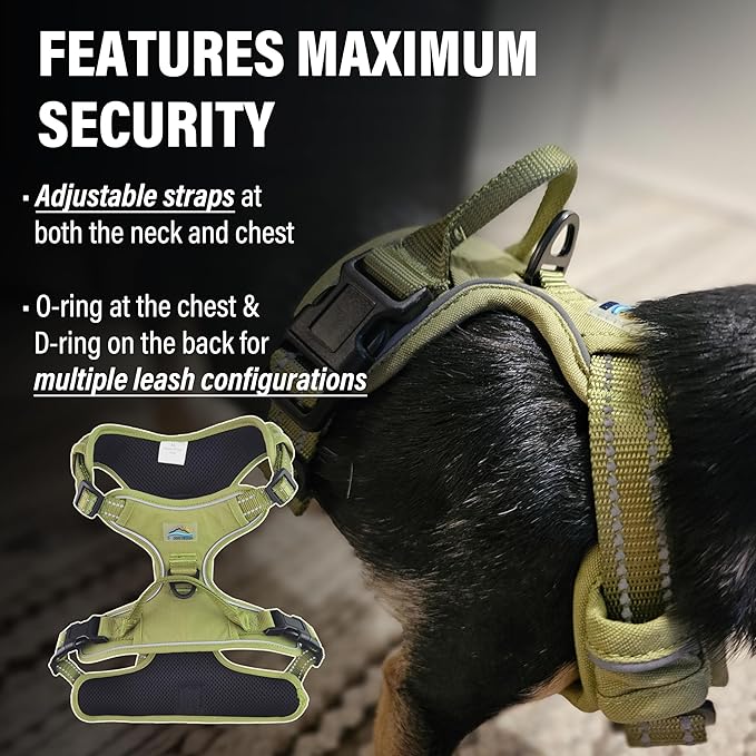 Doggie Design Venture Paw No Pull Dog Harness - Simple Adjustable Puppy Harness - Anti Pull Dog Collar for Walks and Outdoor Adventures - Aspen, XS