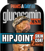 Glucosamine for Dogs Hip & Joint Supplement – “Two-in-One Combo” Dog Joint Care and Improved Skin & Coat with Chondroitin, MSM, Omega 3, Collagen & Biotin, 60 Chewable Tablets