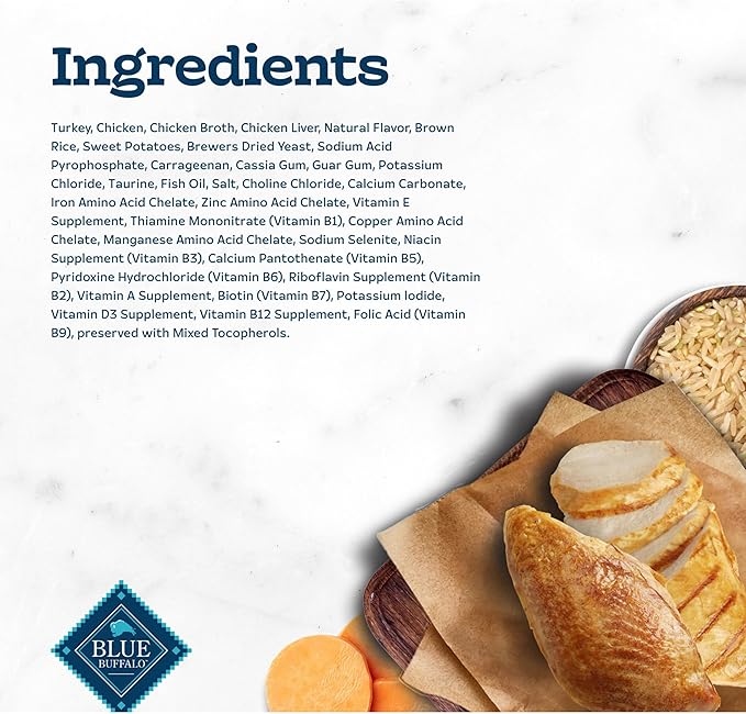 Blue Buffalo Tastefuls Wet Cat Food Paté, Made with Natural Ingredients, Turkey and Chicken Entrée, 5.5-oz Cans (24 Count)