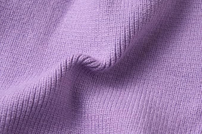 Purple Knitted Dog Sweater Dress, Cute Pink Plaid Dog Sweaters for Small Dogs Girl, Maltese Cat Apparel, Small (S)