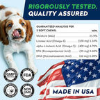 StrellaLab Omega 3 for Dogs - (360Ct) Fish Oil Treats - Allergy & Itch Relief Skin&Coat Supplement - Dry Itchy Skin, Shedding, Hot Spots Treatment, Anti Itch - Pet Salmon Oil Chews - Atlantic Salmon