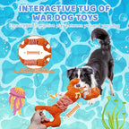 Tug of War Dog Toy, Squeaky Dog Toys Interactive Lobster Puppy Toys with Crinkle Paper to Keep Them Busy