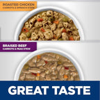 Hill's Science Diet Healthy Cuisine, Adult 1-6, Great Taste, Wet Dog Food, Variety Pack: Roasted Chicken, Carrots & Spinach; Braised Beef , Carrots & Peas Stew, 12.5 oz Can Variety Pack, Case of 12