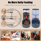 Automatic Pet Feeder Small&Medium Pets Automatic Food Feeder and Waterer Set 3.8L, Travel Supply Feeder and Water Dispenser for Dogs Cats Pets Animals