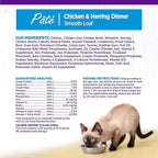 Wellness Complete Health Pate Adult Wet Cat Food, Natural, Protein-Rich, Grain-Free, 3 Ounce, 24 Pack, (Chicken & Herring)