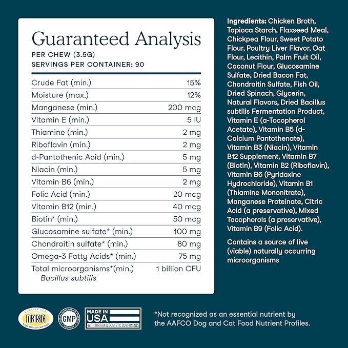 Fera Pets Dog Multivitamin Chews with Glucosamine and Probiotics - Essential Dog Vitamins & Minerals - Promotes Healthy Digestion & Joints - Boosts Skin & Coat Health with Omega-3s - 90 Soft Chews