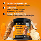Dog Allergy Itch Relief - Advanced Itch Supplement with Probiotics for Dogs - Immune Support & Skin Relief for Seasonal Allergies - Natural Itchy Skin & Paw Relief - (Peanut Butter, 90 Ct)