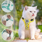 BEAUTYZOO Cat Harness, Escape Proof Cat Leash and Harness Set for Walking, Soft Breathable Vest Harness with Safety Neck Adjustable, Reflective Easy-Control Kitten Harness for Cats (Bee Design)