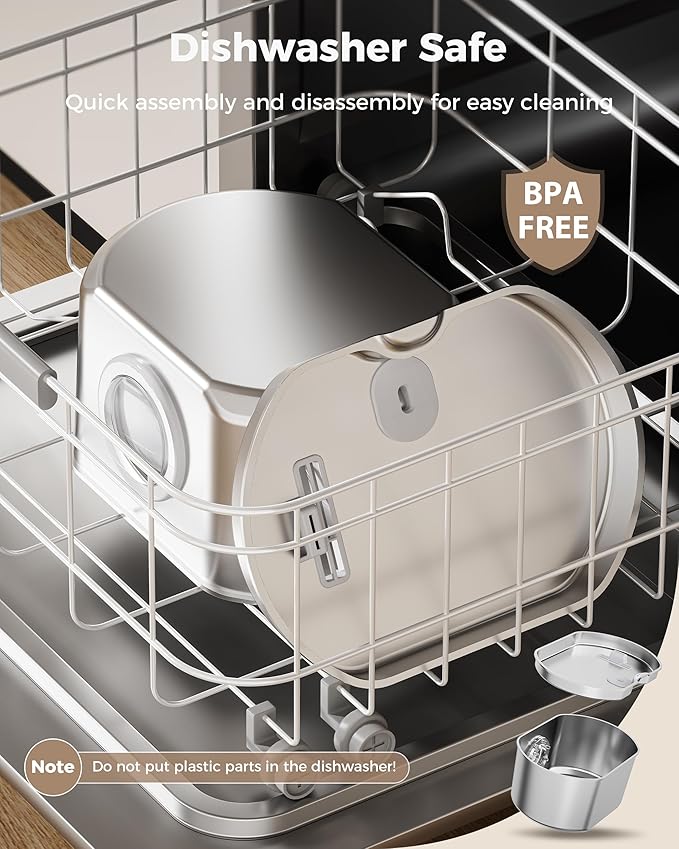 Cat Water Fountain Stainless Steel: 74oz/2.2L Cat Fountain for Drinking- Pet Water Fountain Inside - Automatic Dog Watering Dispenser Bowl - Pet Feeding & Watering Supplies - Water Level Window