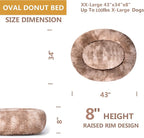 Coohom Oval Calming Donut Cuddler Dog Bed,Shag Faux Fur Cat Bed Washable Round Pillow Pet Bed(30"/36") for Small Medium Dogs (XXL(43"x34"x8"), Beige2021)