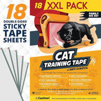18 Pack Cat Scratch Furniture Protector Tape Sheets – Double-Sided Sticky Training (8 XL, 8 Large, 2 Medium) – Anti-Scratch Couch & Sofa Guard – Clear – Not for Leather, Velvet, Microfiber