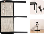 Boho Sisal Cat Scratcher Mat with Hook and Loop Strips (Scratch Protector for Carpet, Sofa, Wall and Furniture), Durable and Shedding-Resistant Surface (Table Leg Protector, Fishbone)
