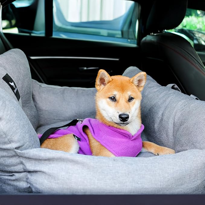 JACKO & CO - Fleece Vest Sweater with Leash Ring - Soft Lightweight Breathable for Puppies Small Medium Dogs, Kitten, Cats, Chihuahua - Warm for Fall/Autumn/Winter (Purple, Medium 6-10lbs)