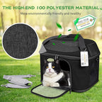 Large Cat Carrier for 2 Cats, Soft Side Carrier for Kitten Puppy, Collapsible Travel Dog Carrier TSA Airline Approved Cat Carrier Backpack for 20 lbs Pets,Black