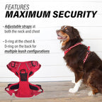 Doggie Design Venture Paw No Pull Dog Harness - Simple Adjustable Puppy Harness - Anti Pull Dog Collar for Walks and Outdoor Adventures - Crimson, XL