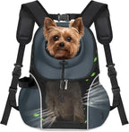 WOYYHO Pet Dog Carrier Backpack Small Dog Front Backpack Ventilated Mesh Dog Travel Back Pack with Safety Belt for Travel Hiking Cycling Outdoor Adventures (Size L: 10-14 lbs, Dark Gray)