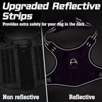 rabbitgoo Tactical Dog Harness for Large Dogs, No Pull Military Service Vest with Handle & Molle, Easy Control for Training Walking, Adjustable Reflective Straps, Purple, XL