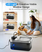7.5L/254oz Dog Water Fountain with 4 Filters, Stainless Steel Pet Water Dispenser for Large Dogs, Large Automatic Dog Water Drinking Fountain Dog Water Bowl Dispenser, Easy to Clean, Quiet Pump