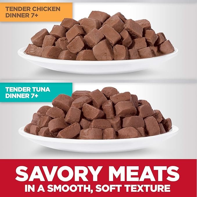 Hill's Science Diet Adult 7+, Senior Adult 7+ Premium Nutrition, Wet Cat Food, Variety Pack: Chicken; Tuna Stew, 2.8 oz Pouch Variety Pack, Case of 12