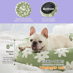 LE SURE Donut Medium Dog Bed - Round Cat Beds for Indoor Cats Calming Pet Beds, Cute Modern Beds with Jacquard Shaggy Plush & Anti Slip Bottom, 30 Inch, Green