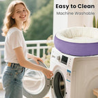 Love's cabin Round Donut Cat and Dog Cushion Bed, 30in Pet Bed for Medium or Large Dogs, Anti-Slip & Water-Resistant Bottom, Soft Durable Fabric Pet beds, Washable Calming Cat Bed Lavender