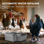 Automatic Dog Water Dispenser, 1 Gallon Auto-Fill Dog Water Bowl Dispenser for Indoor/Outdoor, Large Water Feeder for Pets & Livestock, Fits GHT 3/4" Faucet, BPA Free, Easy to Clean, Gray