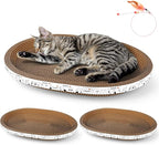 3 Pack Large Oval Cat Scratcher Bed Scratch Pad Board Lounge Couch Cats Bowl Shaped Scratching Post Nest for Cats Grinding Claw Cat Scratcher Cardboard Furniture Protector 17.3" x 14" x 2.36"