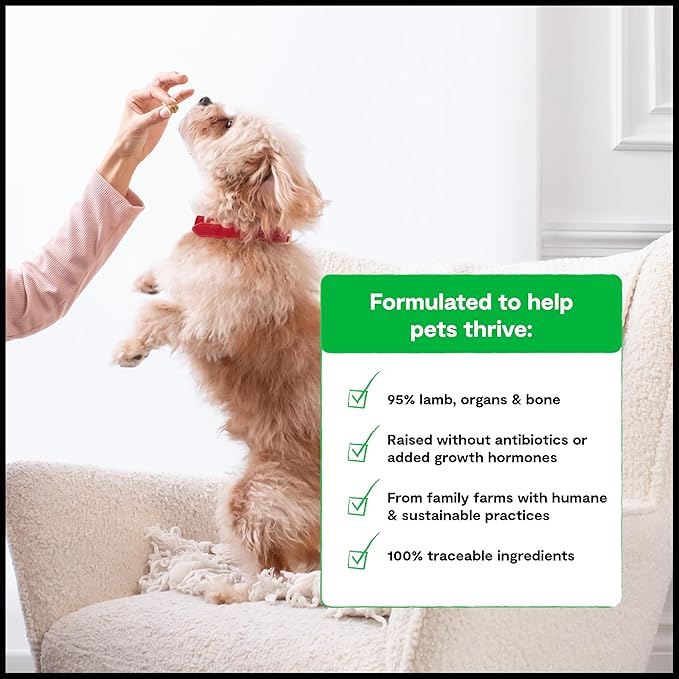 Open Farm, Freeze Dried Raw Dog Food, Morsels with 95% Meat, Organs & Bone, Organic Produce & Superfoods, Complete Meal or Freeze Dried Dog Food Topper, Lamb Recipe, 13.5oz Bag