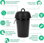Springer Flip Portable Dog Water Bottle with Foldable Food Grade Silicone Bowl - 20 Ounce Travel Dog Water Bottle Ideal for Camping - Easy Squeeze Hydration & Release to Drain