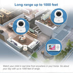 VTech VM923-2 Baby Monitor, 2.8”Screen, 1000ft Range, Pan-Tilt-Zoom, Night Vision, 2-Way Audio, Temperature Sensor, Lullabies, Secured Transmission No WiFi