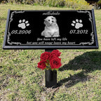Generic Pet Memorial Stones Black Granite Memorial Garden Stone 12x6 Inches Engraved with Photo Name Date Memorial Stones for Loved Ones Personalized or Dog Cat Pet Memorial Stones, reffes85