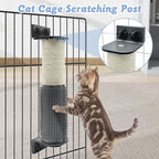 VCEPJH 2 Pack Cat Scratching Post Wall Mounted, 11.8 in Cage Mount Cat Scratcher with Self Groomer and Massager Sisal Crate Climbing Post for Indoor Kitten