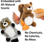 Playology Plush Dog Toy Bundle | Stuffed & Scented Toys for Small Dogs | Peanut Butter Squirrel & Sweet Potato Raccoon Value 2-Pack