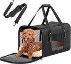 Petsfit 19x12x12 Pet Carrier for Large Cats (up to 20 lbs), Soft-Sided Small Dog Travel Carrier, Upgraded with Patented Buckle and Soft Padding, Ideal for Car Road Trips,Black