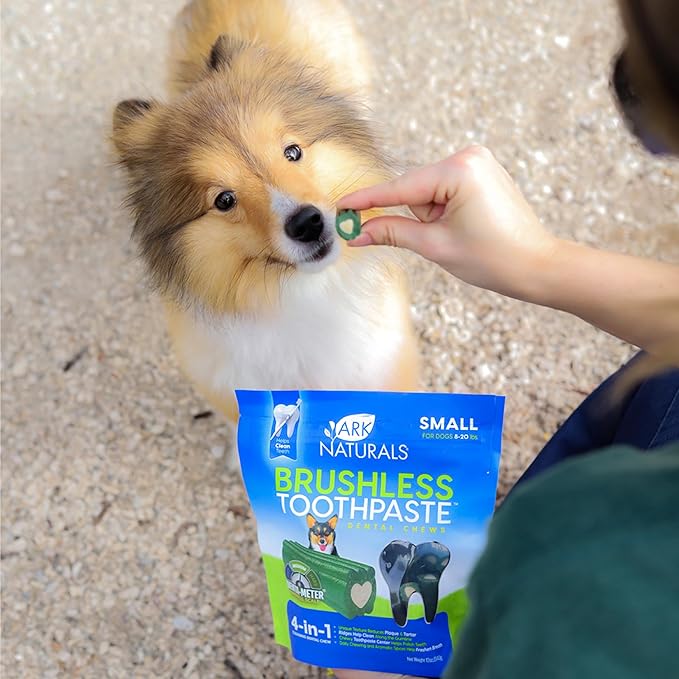 Ark Naturals Brushless Toothpaste, Dog Dental Chews for Small Breeds, Freshens Breath, Helps Reduce Plaque & Tartar, 12oz (Pack of 6)