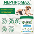 NEPHROMAX™ Synbiotic Capsules for Kidney Support for Dogs & Cats (120 Small Capsules) - Advanced Next-Generation Enteric detoxifying Proprietary Blend of Pre & Probiotics for Kidney Function,U.S.A
