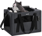 pecute Cat Carrier Stable, Pet Carrier Breathable and Portable, Cat Carriers Bag with Scientific Hidden Partition, Carriers for Cat Under 5kg, Dog Carriers Suitable for Travel and Outing, Dark Gray