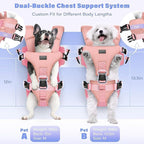 YUDODO Front Pet Carrier Backpack for Small Dogs and Cats, Secure and Breathable Mesh, Ergonomic Support, Adjustable for Walking, Hiking, or Travel (Pink M)