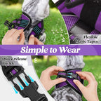 rabbitgoo Cat Harness and Leash Set for Walking Escape Proof, Adjustable Soft Kittens Vest with Reflective Strip for Cats, Comfortable Outdoor Vest, Purple, XL
