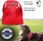 DOGGIE DESIGN American River Ultra Choke-Free Mesh Dog Harness Red (X-Large)
