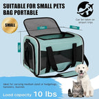 Cat Dog Carriers Soft-Sided, Pet Travel Carrier for Small Cats Dogs Under to15lbs, Soft-Solid Collapsible Carrier,(Medium,Green)