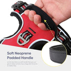 HEELE Dog Harness, No Pull Adjustable Padded Reflective Harness for Small Medium Large Dogs with Handle for Walking Training, Red, XL