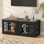 26 Inch Heavy Duty Dog Crate Furniture for Small Dogs, Decorative Pet House End Table, Wooden Cage Kennel Furniture Indoor, Gray